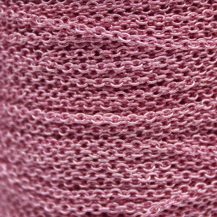 32 feet TARNISH Resistant Free Anti Tarnished Pink Copper Plated Plain Cable Chain - 2.0x1.4mm SOLDER - Soldered Link - AT2014S