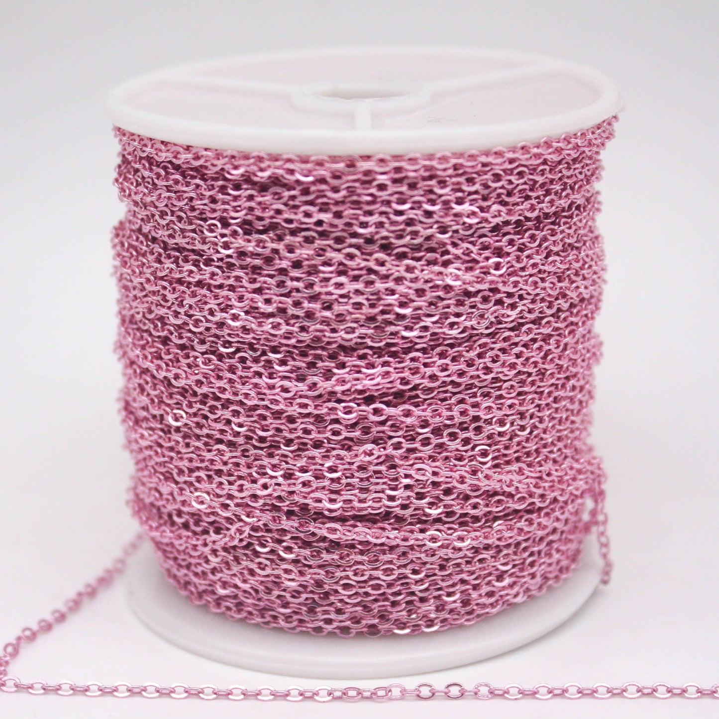 100 feet TARNISH Resistant Tarnish FREE Anti Tarnished Pink Copper Micro Flat Chain - 3x1.7mm SOLDER - little Oval Small Soldered - AT317F