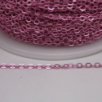 NEWnew 3 feet TARNISH Resistant Tarnish FREE Anti Tarnished Pink Copper Micro Flat Chain - 3x1.7mm SOLDER - little Oval Small Soldered