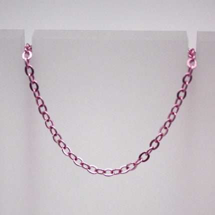 32 Ft Non Tarnish Flat Cable Chain - Pink Copper Micro Flat Chain - 3x1.7mm SOLDER - Anti Tarnish Free Resistant Soldered - AT317F
