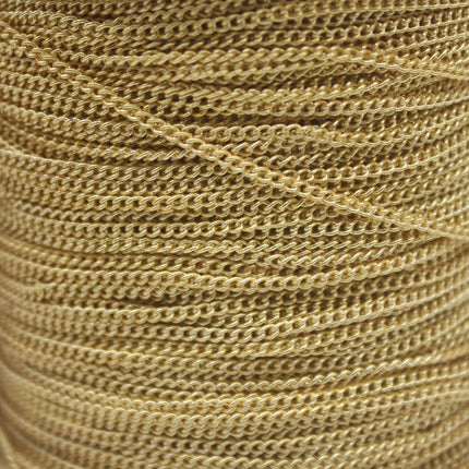 New 100 Non Tarnish Curb Chain - 18K Gold Plated Solder Curb Chain - 1.6mm Link - Anti Tarnish Free Resistant Curb Chain - AT1.6S