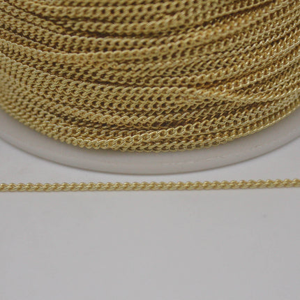 New 100 Non Tarnish Curb Chain - 18K Gold Plated Solder Curb Chain - 1.6mm Link - Anti Tarnish Free Resistant Curb Chain - AT1.6S