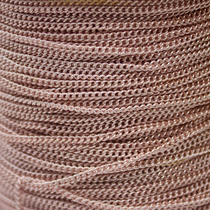 32 Ft Non Tarnish Curb Chain -  Rose Gold Plated Solder Curb Chain - 1.6mm Link - Anti Tarnish Free Resistant Curb Chain - AT1.6S