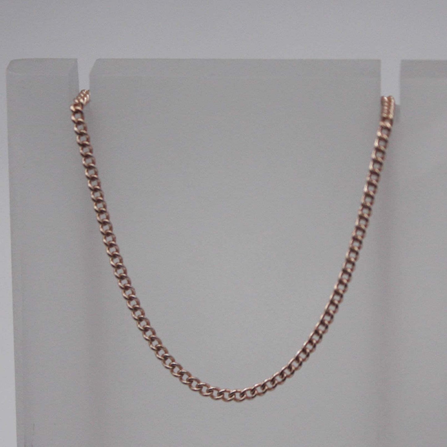 New 3 Non Tarnish Curb Chain - Champagne (Pinky) Gold Plated Solder Curb Chain - 1.6mm Link -  Anti Tarnish Free Curb Chain - AT1.6S