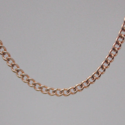 New 100 Non Tarnish Curb Chain - Champagne (Pinky) Gold Plated Solder Curb Chain - 1.6mm Link - Anti Tarnish Free Curb Chain - AT1.6S