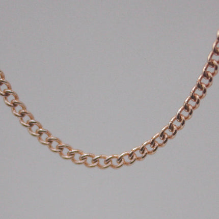 32 Ft Non Tarnish Curb Chain -  Champagne (Pinky) Gold Plated Solder Curb - 1.6mm Link - Anti Tarnish Free Resistant Curb Chain - AT1.6S