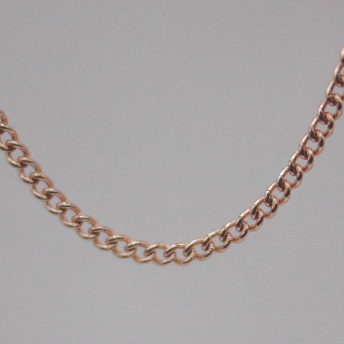 New 3 Non Tarnish Curb Chain - Champagne (Pinky) Gold Plated Solder Curb Chain - 1.6mm Link -  Anti Tarnish Free Curb Chain - AT1.6S