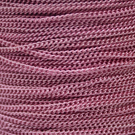 New 3 Non Tarnish Curb Chain - Pink Copper Plated Solder Curb Chain - 1.6mm Link -  Anti Tarnish Free Curb Chain - AT1.6S