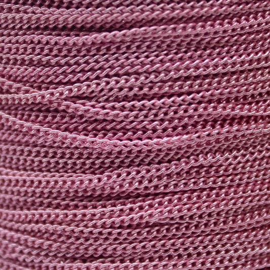 10 Ft. Non Tarnish Curb Chain - Pink Copper Plated Solder Curb Chain - 1.6mm Link -  Anti Tarnish Free Curb Chain - AT1.6S