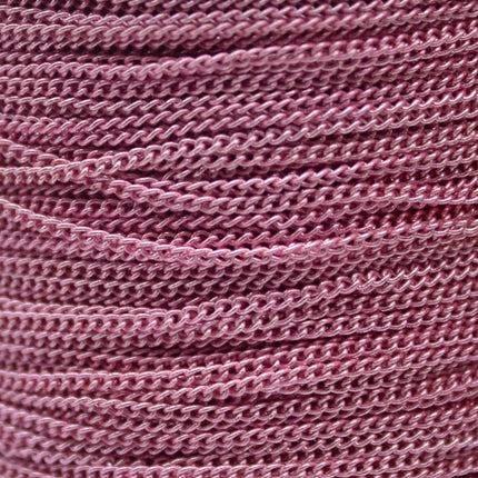 32 Ft Non Tarnish Curb Chain -  Pink Copper Plated Solder Curb Chain - 1.6mm Link - Anti Tarnish Free Resistant Curb Chain - AT1.6S