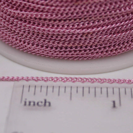32 Ft Non Tarnish Curb Chain -  Pink Copper Plated Solder Curb Chain - 1.6mm Link - Anti Tarnish Free Resistant Curb Chain - AT1.6S
