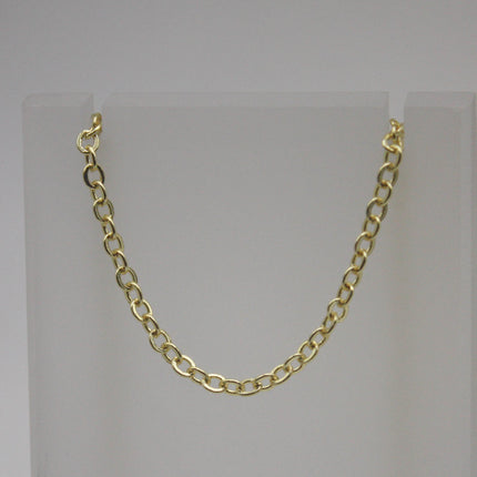 3 Ft Non Tarnish Flat Cable Chain Bulk - 18K Gold Plated Flat Cable Chain - 3.4x2.8mm SOLDERED Link - Anti Tarnish Free Resistant - AT3428F