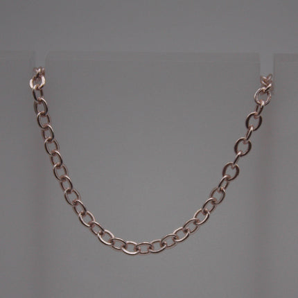 10 Ft Non Tarnish Flat Cable Chain Bulk - ROSE Gold Flat Cable Chain - 3.4x2.8mm SOLDERED Link - Anti Tarnish Free Resistant Chain - AT3428F