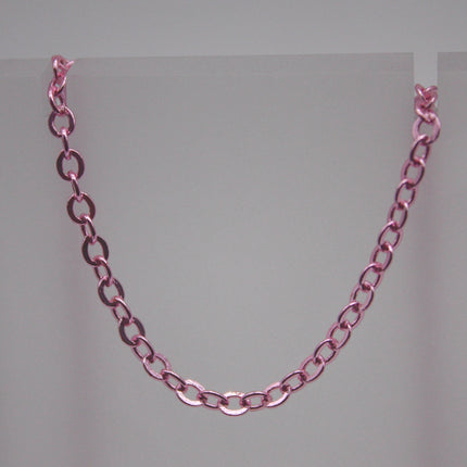 32 Ft Non Tarnish Flat Cable Chain Bulk - Pink Copper Plated Flat Cable Chain - 3.4x2.8mm SOLDERED Link - Anti Tarnish Free - AT3428F