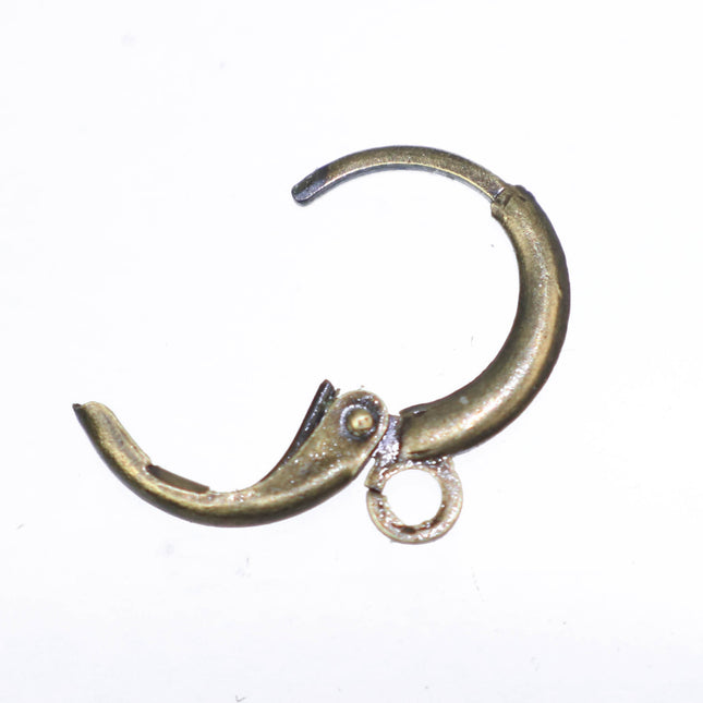 Leverback Earring 30 Pcs - ROUND Bulk  Antique Brass - High Quality Sturdy Dedicated Round Earring Ear Wire Hook - 12mm Width - ELR12