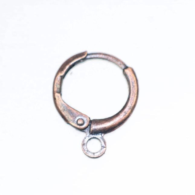 Leverback Earring 30 Pcs - ROUND Bulk  Antique Copper - High Quality Sturdy Dedicated Round Earring Ear Wire Hook - 12mm Width - ELR12