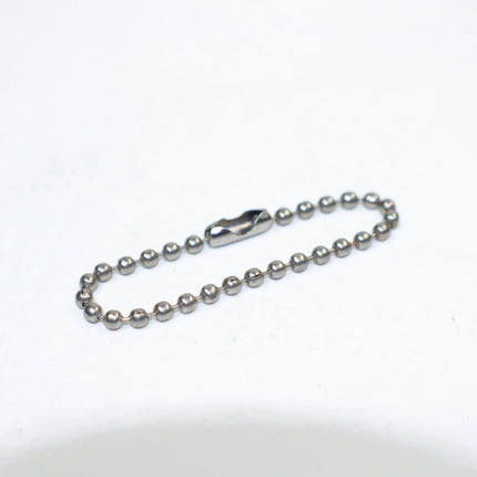 100 Pcs -  Keychain - 8cm - 2.4mm Ball Chain Rhodium Plated With Snap On Hooks