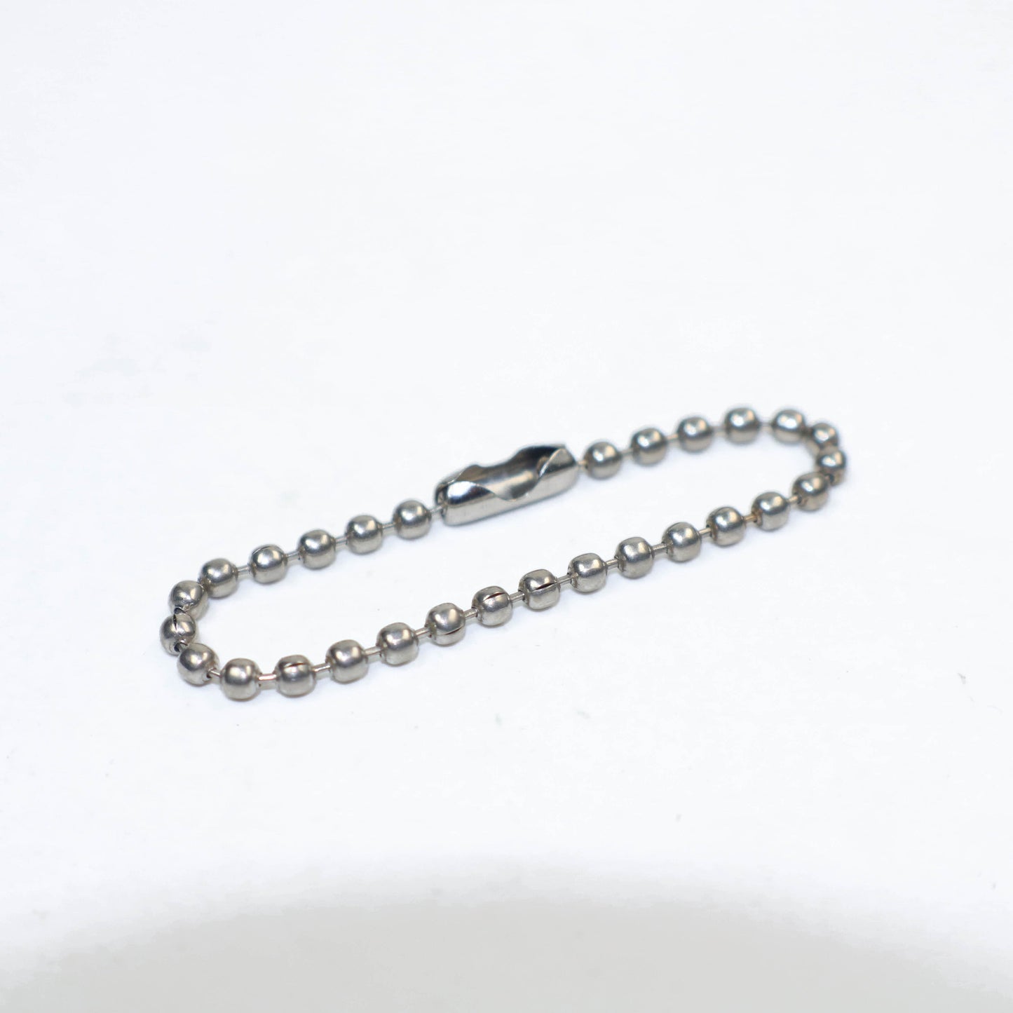 100 Pcs -  Keychain - 4inch 10cm - 2.4mm Ball Chain Rhodium Plated With Snap On Hooks