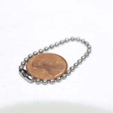 100 Pcs -  Keychain - 8cm - 2.4mm Ball Chain Rhodium Plated With Snap On Hooks