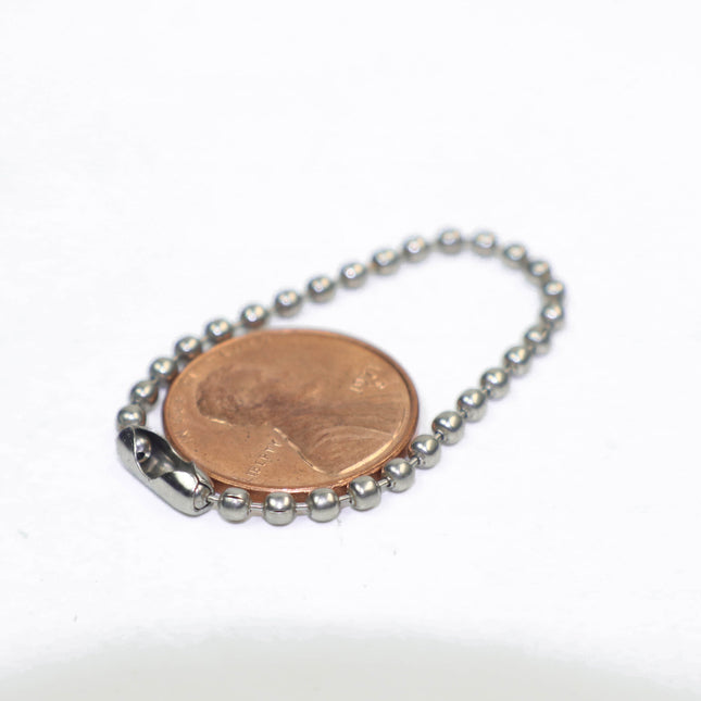 100 Pcs -  Keychain - 8cm - 2.4mm Ball Chain Rhodium Plated With Snap On Hooks