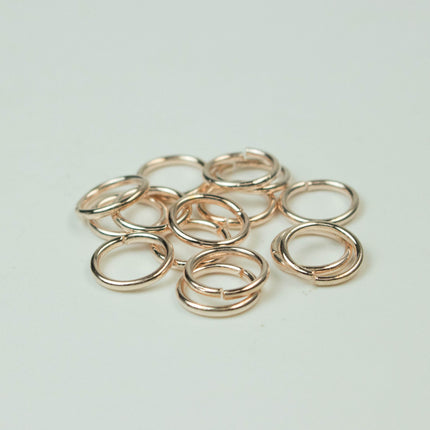 Rose Gold Jump Ring Bulk Open Link - 10mm - 100 Pcs - 1.2mm 16G 16 Gauge Thickness - Round Jewelry Finding Making Connector  12x10mm