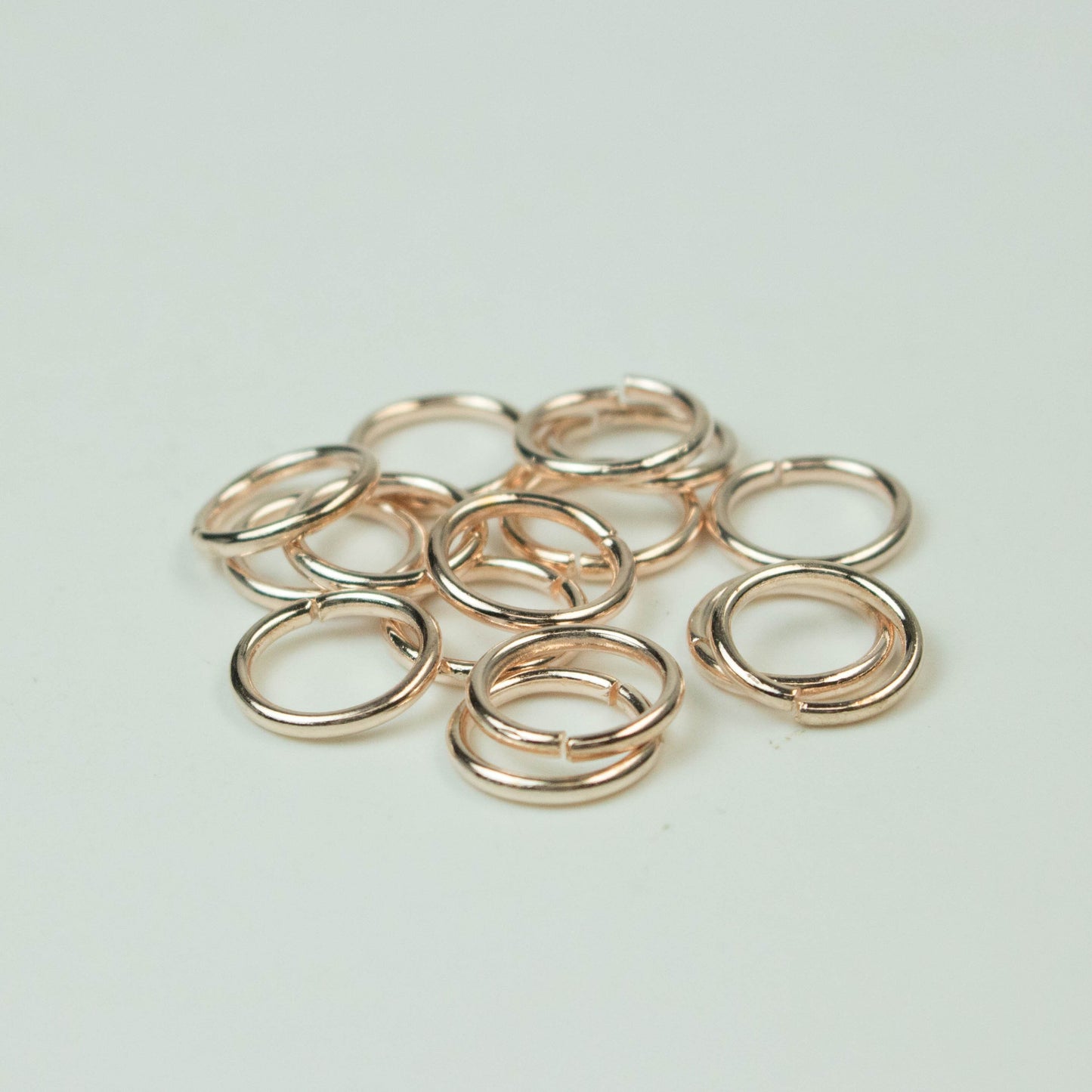 Rose Gold Jump Ring Bulk Open Link - 10mm - 100 Pcs - 1.2mm 16G 16 Gauge Thickness - Round Jewelry Finding Making Connector  12x10mm