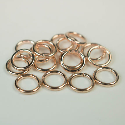 Rose Gold Jump Ring Bulk Open Link - 8mm - 100 Pcs - 1.2mm 16G 16 Gauge Thickness - Round Jewelry Finding Making Connector Jumpring  12x8mm