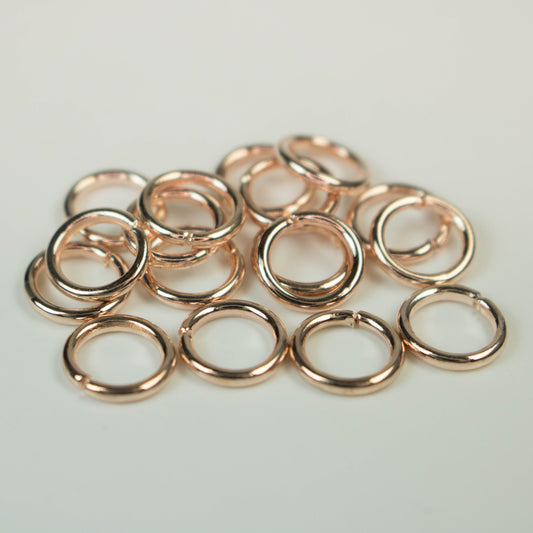 Rose Gold Jump Ring Bulk Open Link - 8mm - 100 Pcs - 1.2mm 16G 16 Gauge Thickness - Round Jewelry Finding Making Connector Jumpring  12x8mm