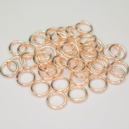 Rose Gold Jump Ring Bulk Open Link - 6mm - 100 Pcs - 0.8mm 20G 20 Gauge Thickness - Round Jewelry Finding Making Connector Jumpring 8x6mm
