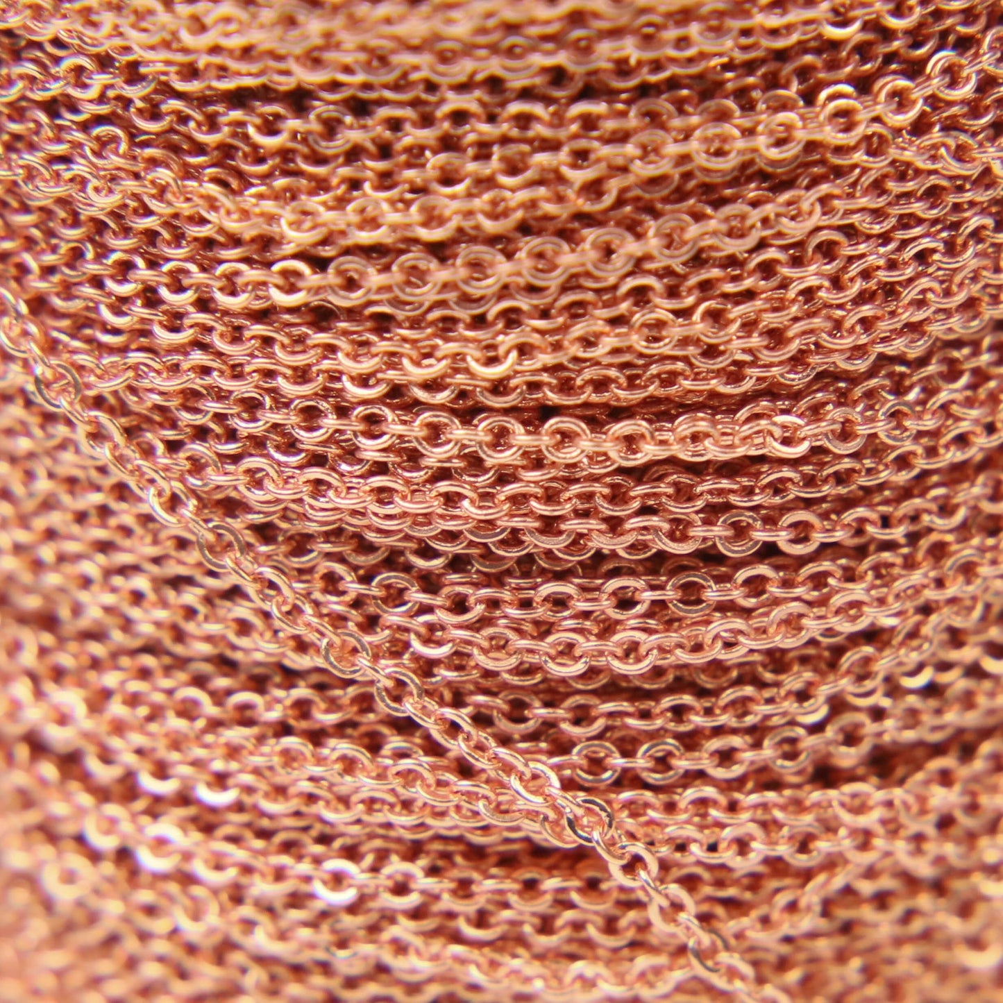 32 feet TARNISH Resistant Free Anti Tarnished - Bright Copper Plated Micro Flat Chain - 2mm 2x1.4mm SOLDER - little Small Soldered AT214F