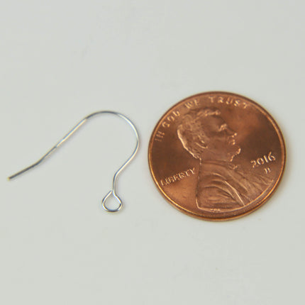 925 Sterling SILVER Ear Wires Earring - 15x19mm Solid Pure Silver French Spring Hook Earwires - 22 Gauge 22G 0.55mm Wire - 1/5/25/50 Pairs