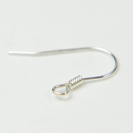 925 Sterling SILVER Ear Wires Earring - 15x19mm Solid Pure Silver French Spring Hook Earwires - 22 Gauge 22G 0.55mm Wire - 1/5/25/50 Pairs
