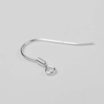 925 Sterling SILVER Ear Wires Earring - 15x19mm Solid Pure Silver French Spring Hook Earwires - 22 Gauge 22G 0.55mm Wire - 1/5/25/50 Pairs