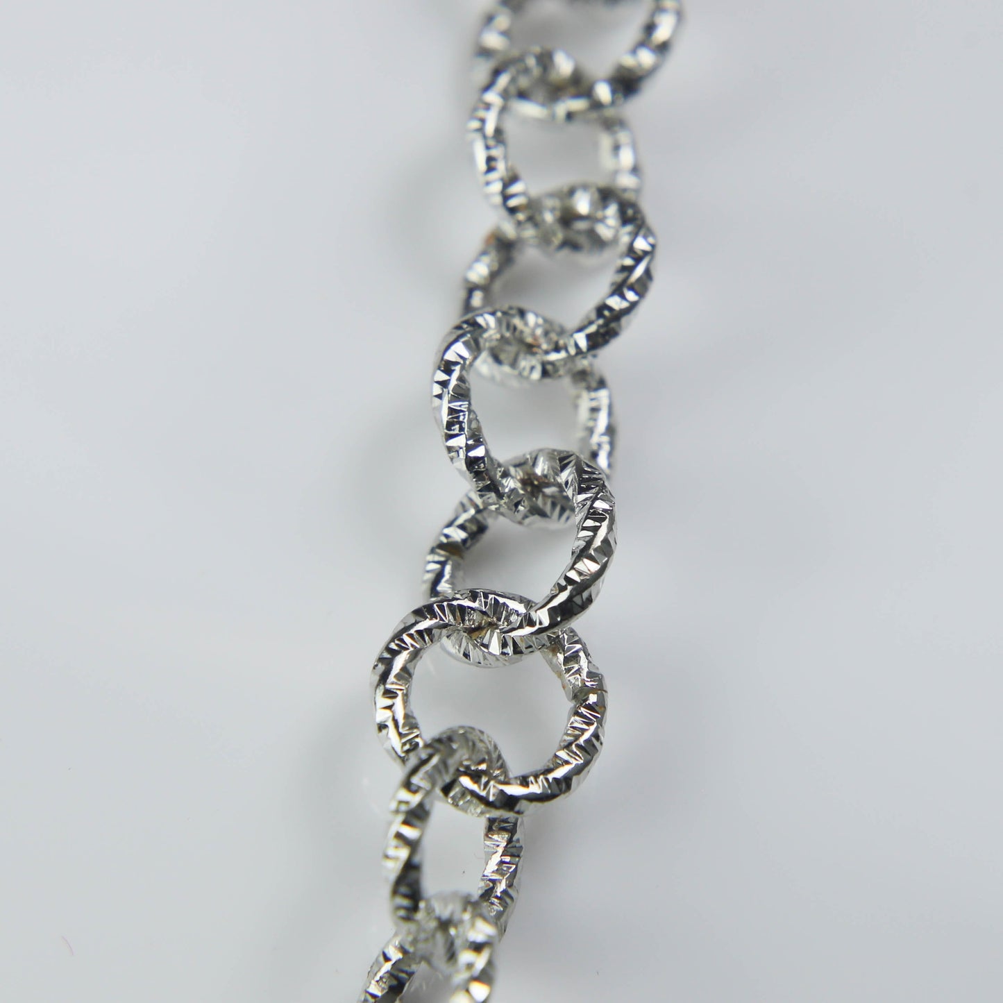 5 ft Rhodium Antique Silver Heavy Link Chunky Chain Bulk - 11mm 2mm Thickness - Round Sparkling Texture Fashion Cable Chain - 2011TX