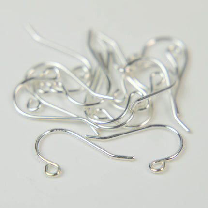 925 Sterling SILVER Simple Ear Wires Earring - 18x12mm Solid Pure Sterling Silver Heavy Thick Wire - 20 Gauge 20G 0.82mm Wire