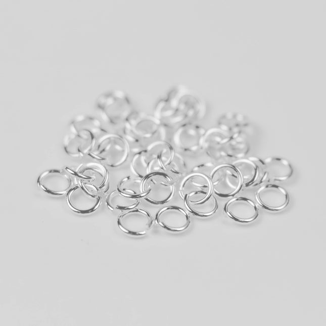 925 Sterling Silver Pure Solid Silver Jump Rings - 4mm 21 Gauge 21G 0.7mm