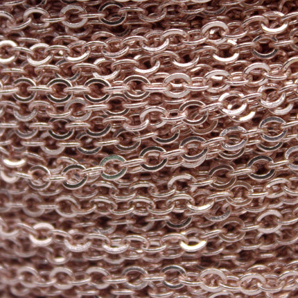 32 Ft Non Tarnish Big Chunky Flat Chain - Rose Gold Plated Flat Cable Chain Sturdy SOLDERED Heavy Chain 4X5mm 22Gauge 22G - AT45F