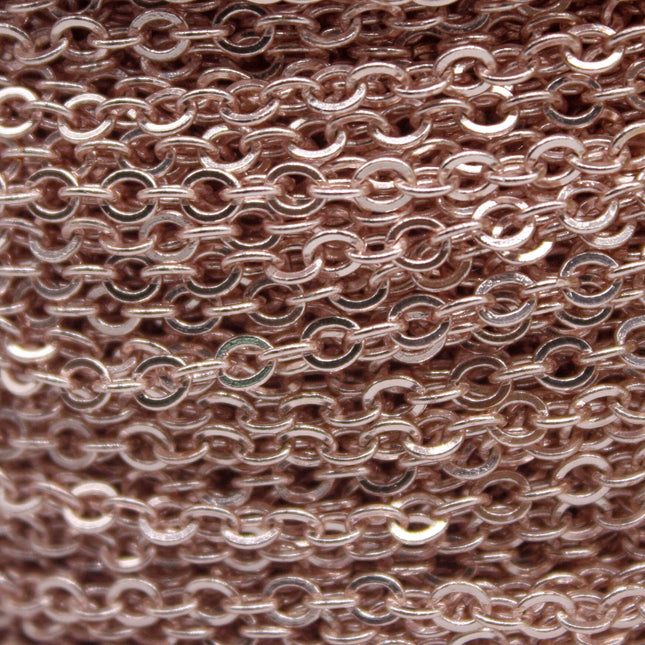 32 Ft Non Tarnish Big Chunky Flat Chain - Rose Gold Plated Flat Cable Chain Sturdy SOLDERED Heavy Chain 4X5mm 22Gauge 22G - AT45F