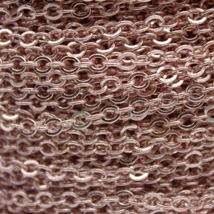 3 Ft Non Tarnish Big Chunky Flat Chain - Rose Gold Plated Flat Cable Chain Sturdy SOLDERED Heavy Chain 4X5mm 22Gauge 22G - AT45F