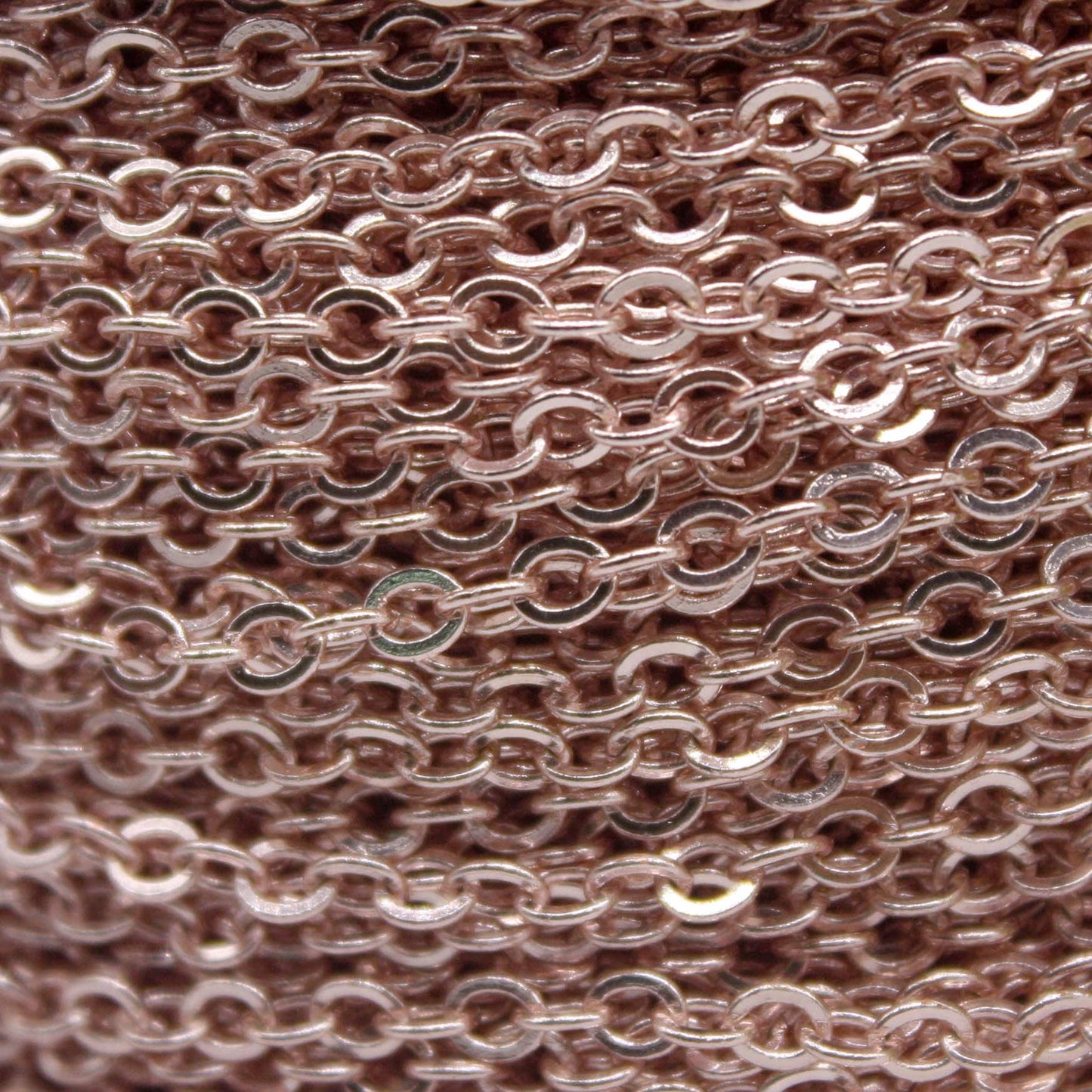 3 Ft Non Tarnish Big Chunky Flat Chain - Rose Gold Plated Flat Cable Chain Sturdy SOLDERED Heavy Chain 4X5mm 22Gauge 22G - AT45F