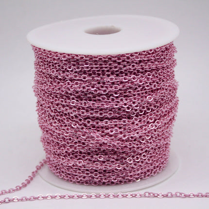 10 Ft Non Tarnish Big Chunky Flat Chain - Pink Copper Plated Flat Cable Chain Sturdy SOLDERED Heavy Chain 4X5mm 22Gauge 22G - AT45F