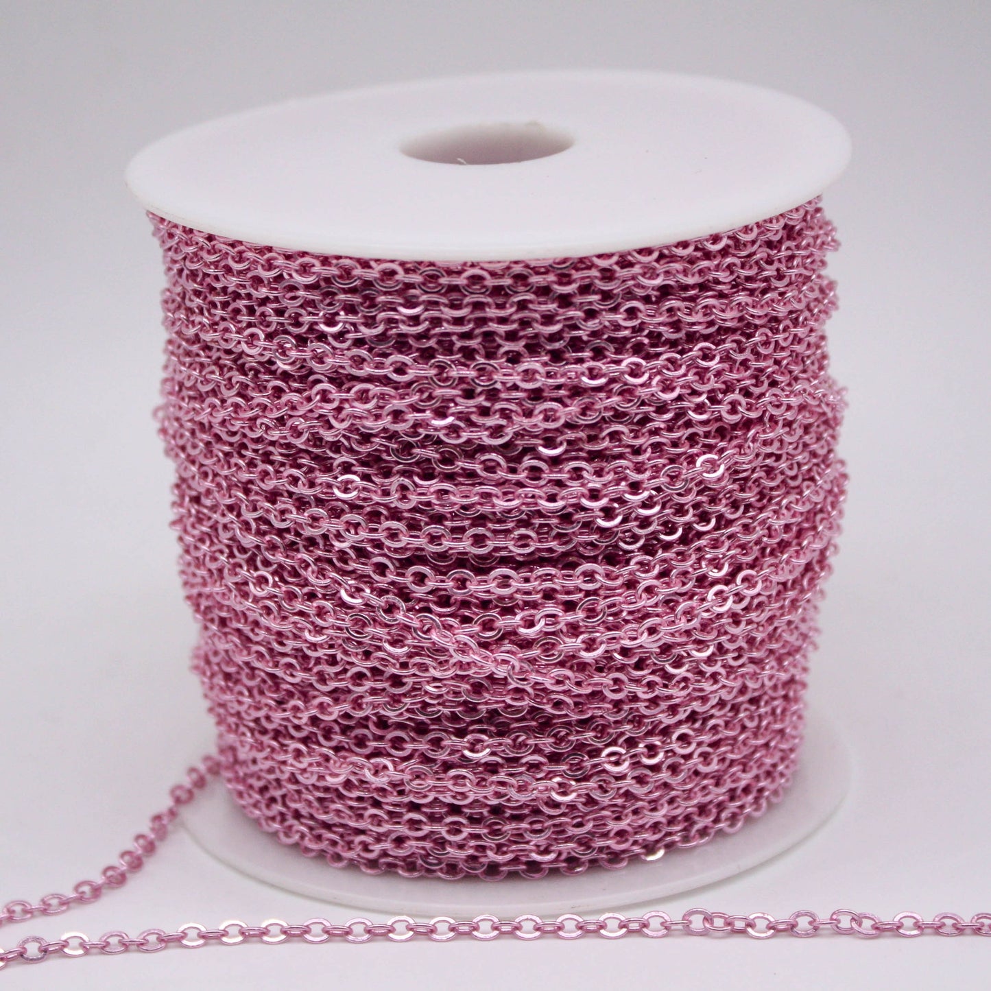 10 Ft Non Tarnish Big Chunky Flat Chain - Pink Copper Plated Flat Cable Chain Sturdy SOLDERED Heavy Chain 4X5mm 22Gauge 22G - AT45F