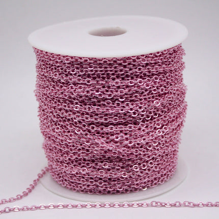 100 Ft Non Tarnish Big Chunky Flat Chain - Pink Copper Plated Flat Cable Chain Sturdy SOLDERED Heavy Chain 4X5mm 22Gauge 22G - AT45F