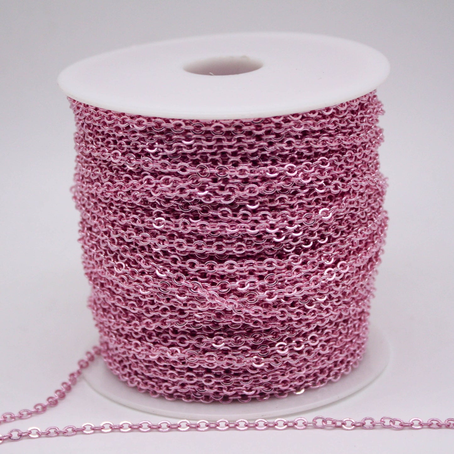 100 Ft Non Tarnish Big Chunky Flat Chain - Pink Copper Plated Flat Cable Chain Sturdy SOLDERED Heavy Chain 4X5mm 22Gauge 22G - AT45F