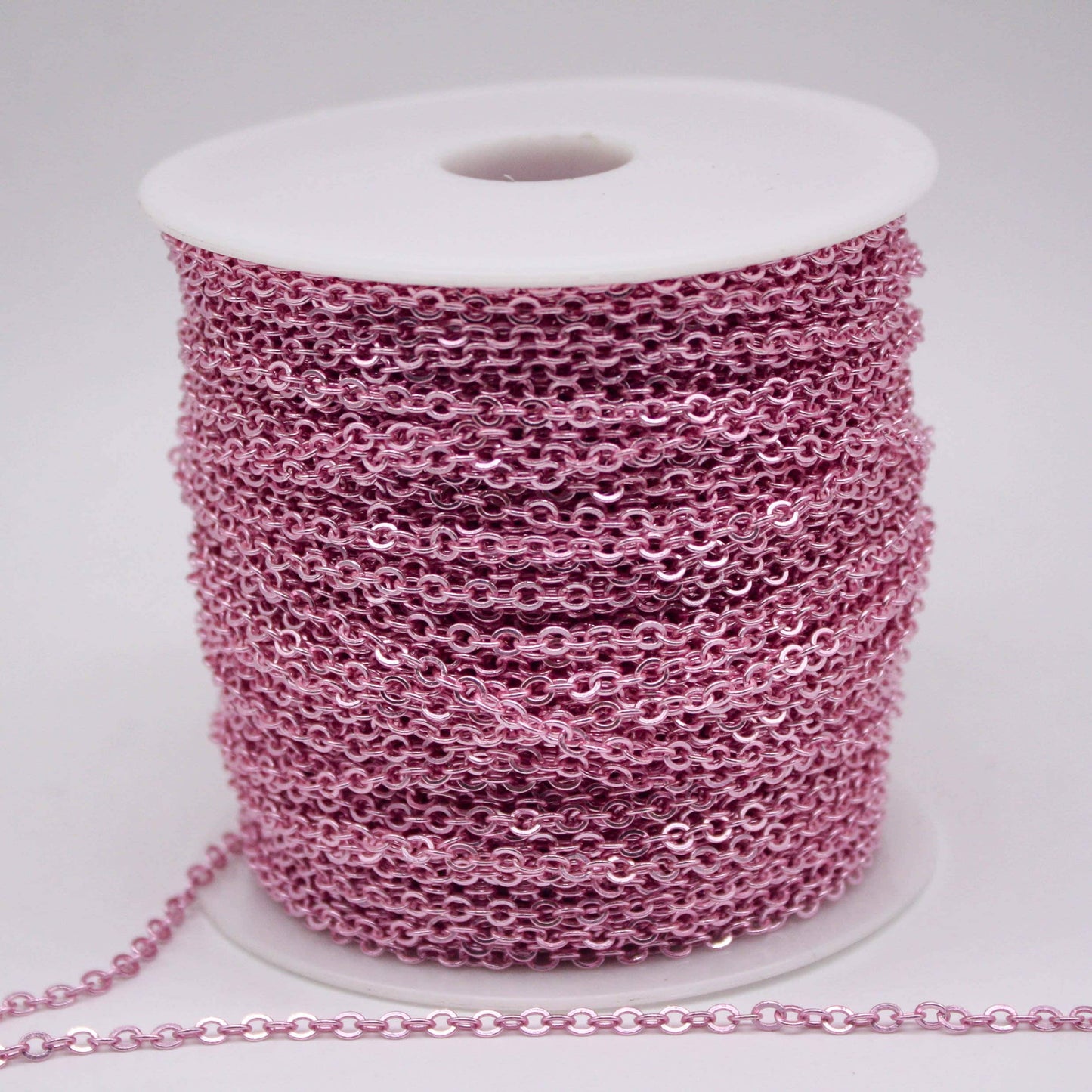 32 Ft Non Tarnish Big Chunky Flat Chain - Pink Copper Plated Flat Cable Chain Sturdy SOLDERED Heavy Chain 4X5mm 22Gauge 22G - AT45F