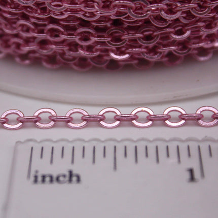 3 Ft Non Tarnish Big Chunky Flat Chain - Pink Copper Plated Flat Cable Chain Sturdy SOLDERED Heavy Chain 4X5mm 22Gauge 22G - AT45F