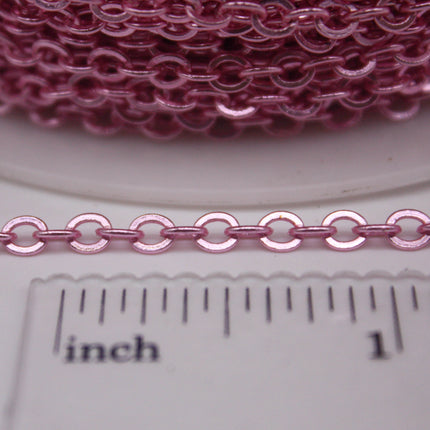 100 Ft Non Tarnish Big Chunky Flat Chain - Pink Copper Plated Flat Cable Chain Sturdy SOLDERED Heavy Chain 4X5mm 22Gauge 22G - AT45F