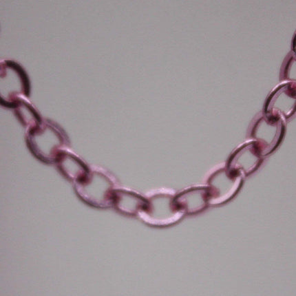3 Ft Non Tarnish Big Chunky Flat Chain - Pink Copper Plated Flat Cable Chain Sturdy SOLDERED Heavy Chain 4X5mm 22Gauge 22G - AT45F