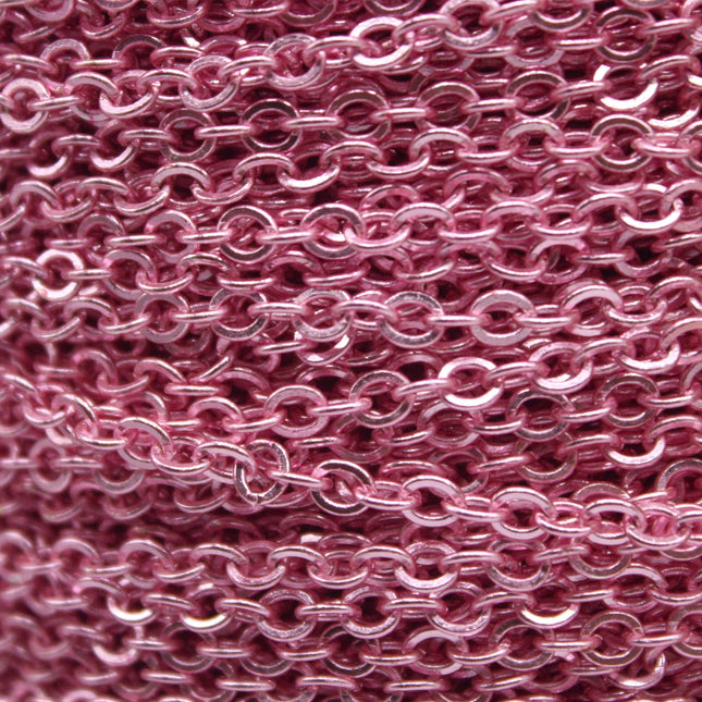 10 Ft Non Tarnish Big Chunky Flat Chain - Pink Copper Plated Flat Cable Chain Sturdy SOLDERED Heavy Chain 4X5mm 22Gauge 22G - AT45F