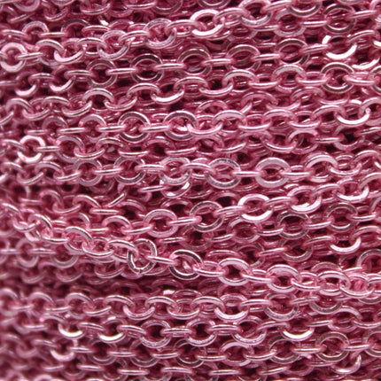 3 Ft Non Tarnish Big Chunky Flat Chain - Pink Copper Plated Flat Cable Chain Sturdy SOLDERED Heavy Chain 4X5mm 22Gauge 22G - AT45F